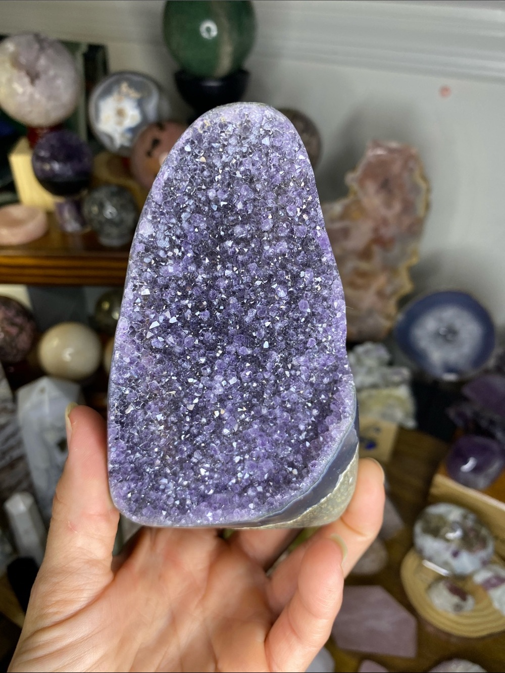 Premium Deep Violet Cut Base Amethyst Geode | 1.14lbs